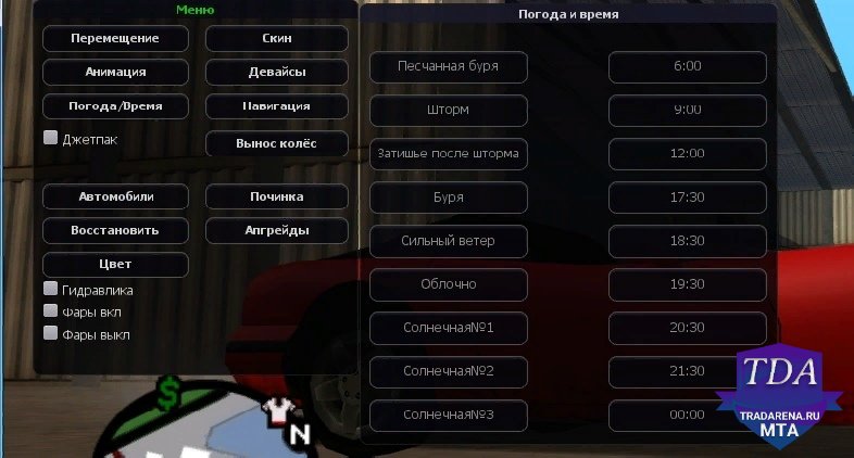 Панель ф1 (freeroam)