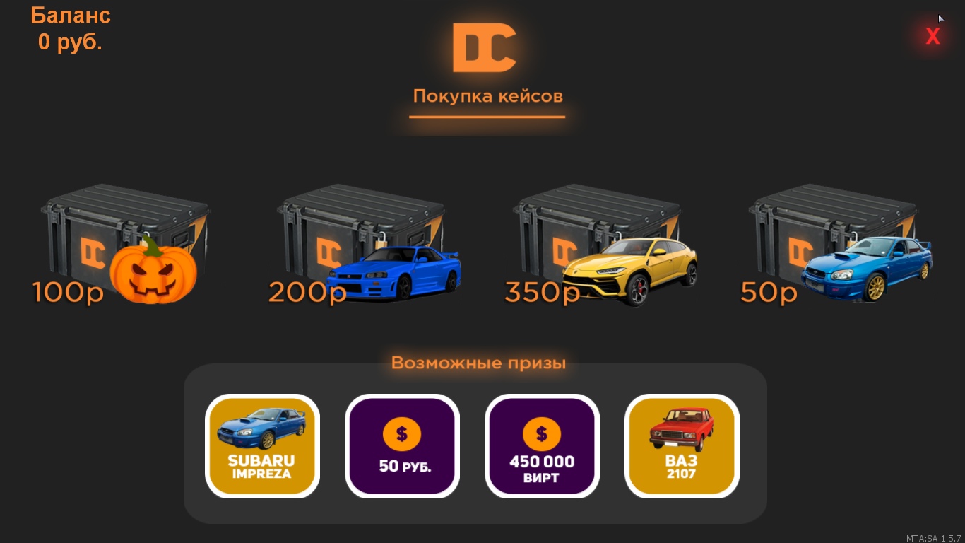 Панель кейсов.